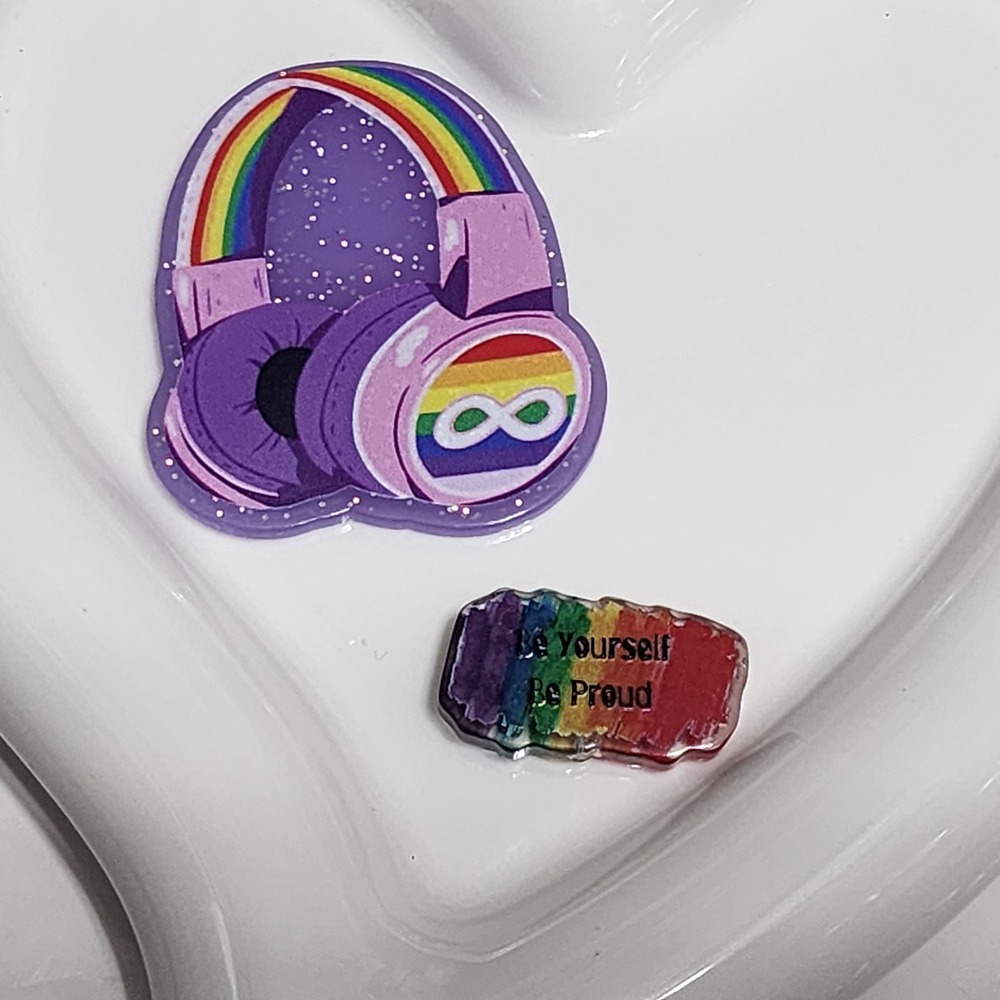 LGBTQ Flatback Focal Bead Keychain Bag Charm Beaded Pen Magnet Pride Headphones
